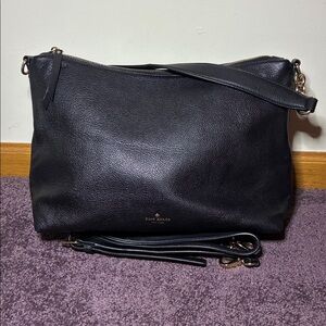 Kate Spade Black Pebbled Leather Mulberry St. Vivian Hobo Shoulder Bag NWOT